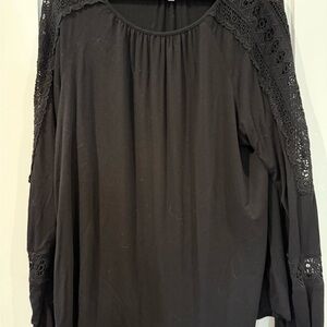 Daniel Rainn Black Lace Detail Blouse
